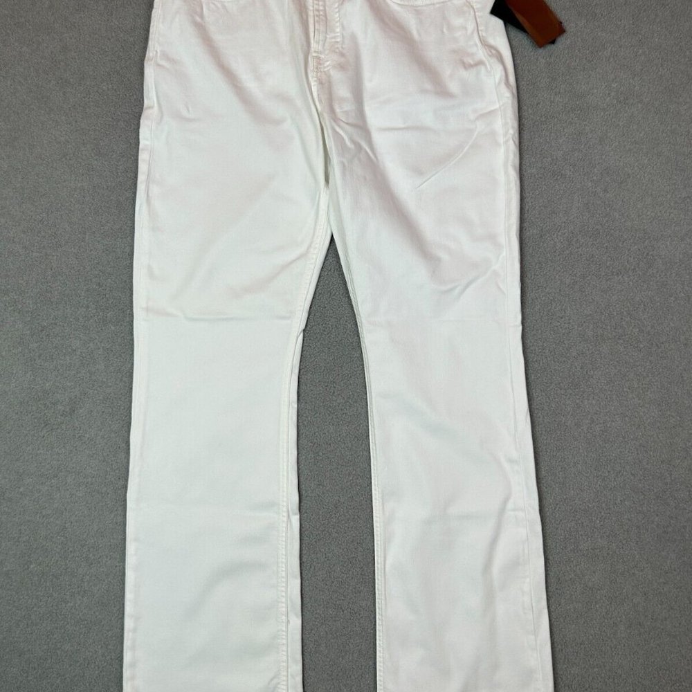 JEN7 By 7 For All Mankind Jeans Womens 10 White Slim Bootcut Sculpt Pants NEW